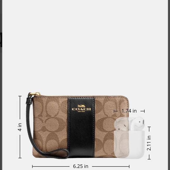 *NEW* COACH Corner Zip Wristlet In Signature Canvas - Picture 3 of 6